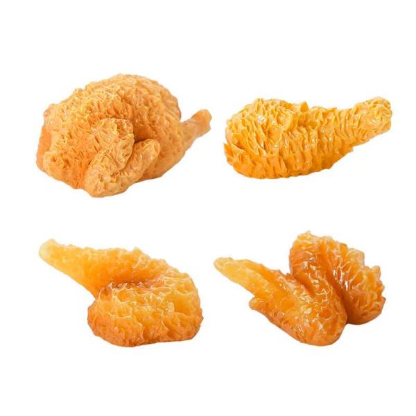 ミニチュア ドールハウス 小さなフライドチキン 4点セット 料理 丸ごとのローストチキン 手羽先 ミニチュアキッチンアクセサリー内容数：4点セット材料：プラスチックサイズ：写真(2)〜(5)まるで本物のようなミニチュアのフライドチキンです。...