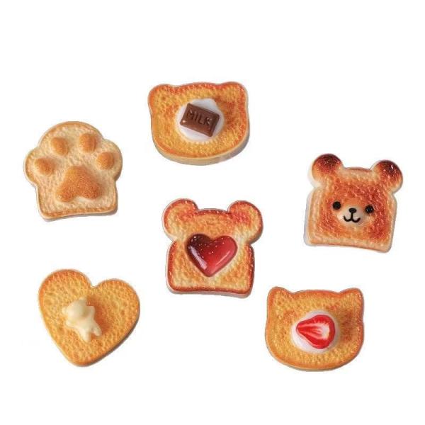 ミニチュアドールハウス用 食パン パンセット 6個セット フード 食品 ミニチュア 熊パン 肉球パン ハートパン小さな菓子パン、よりどりセットです。ドールハウスサイズに仕上げています。食卓の彩りにいかがでしょうか？材料：樹脂セット内容：6点...