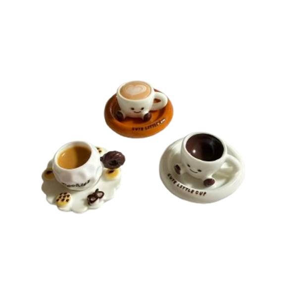 ミニチュア かわいい コーヒーカップ ソーサー付き 2点セット 全3種類 インテリア ドールハウス