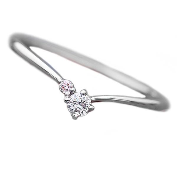 ダイヤモンド リング ダイヤ ピンクダイヤ 合計0.06ct 8号 プラチナ 