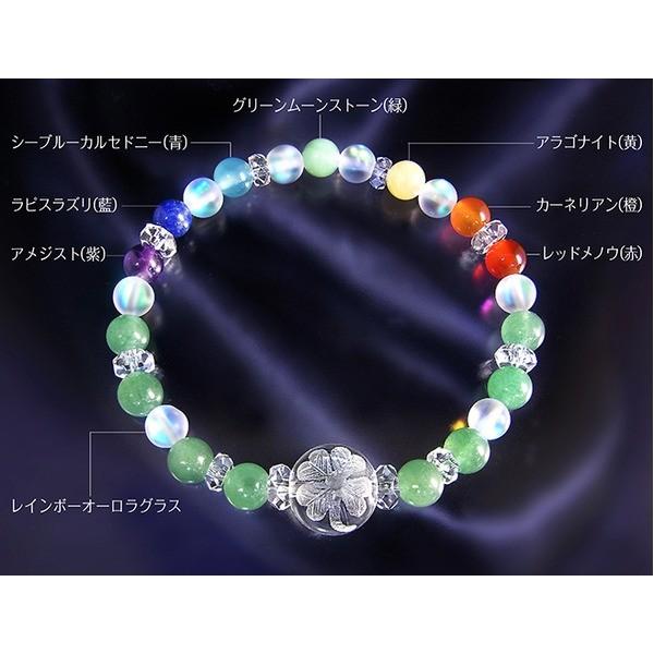 四葉のクローバーレインボーオーロラブレスレット【商工会会員店