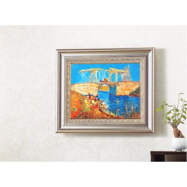 アルルのはね橋の風景画 フレーム付き 楽天市場】10年保証 名画 油絵 アルルの跳ね橋 フィンセント・ファン