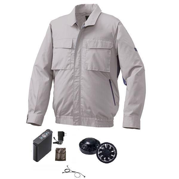 種類13：6:シルバー×ブルー/M 【空調服(R)】綿・ポリ混紡 脇下マチ付き