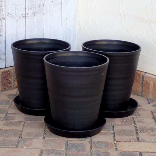 セラアート長鉢尺10号 黒 鉢 受け皿付3セット 845 園芸ネット 通販 Yahoo ショッピング