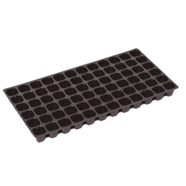 メーカー；明和機械用のＰＥ製プラグトレーです。穴口径：４２ｍｍ　外寸：５９０Ｘ３００Ｘ４５ｍｍ