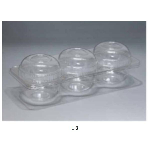 整形されたパックなので、傷つけにくくパックできます。Ｌ-3サイズ：274Ｘ110mm径：85mm本体+フタ：48+34mm材質：A-PET重量：19.7ｇ目安：桃・リンゴＬサイズ3個カン合穴アキ