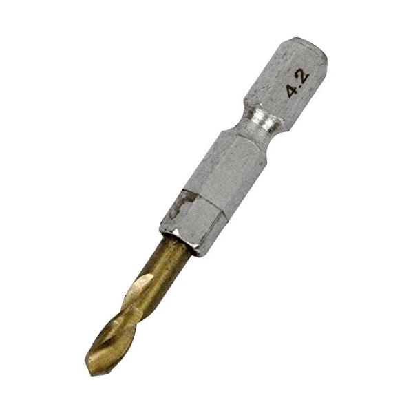 極短グレー/4.2mm/4.2mm・Size:4.2mmStyle:極短・パッケージ個数:1・サイズ:4.2mm・標準穴あけ可能厚:(鉄)2.0mm・(木)らせん溝長の2/3程度・軸:六角軸6.35mm・使用電動工具:充電式インパクトドライ...