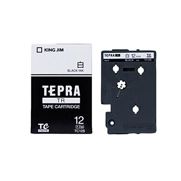 黒文字/12mm/TC12S・Size:12mmColor:黒文字・パッケージ個数:1・型番:TC12S・長さ:8m・幅:12mm・ラベル:白