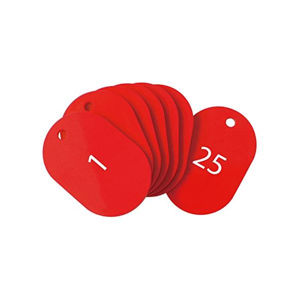 番号:1-25赤(番号:1-25)/大/BF-50-RD・Color:赤(番号:1-25)Size:大Style:番号:1-25PatternName:単品・パッケージ個数:1・使い勝手の良い定番の小判型番号札・荷物のお預かりや順番待ちの整...