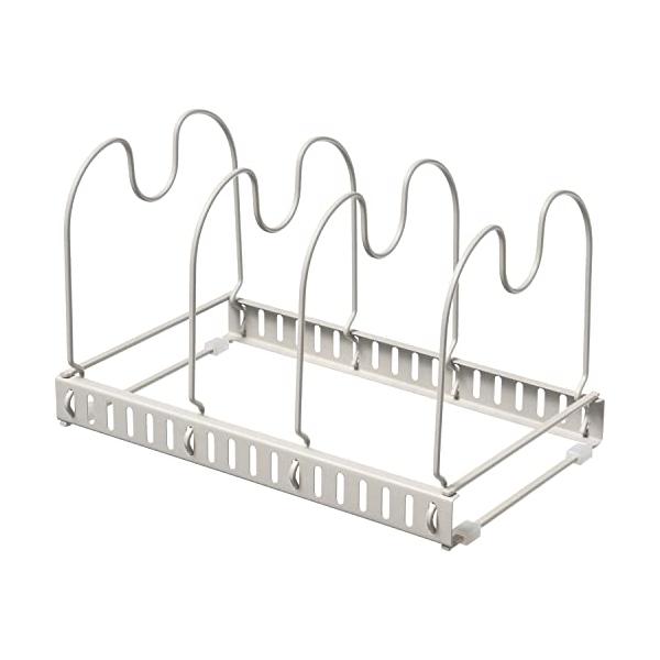 モダンホワイト/30×18.5×18cm/RG-0501・PatternName:フライパンスタンド・パッケージ個数:1・商品サイズ:約 幅30×奥行18.5×高さ18cm・本体:鉄(粉体塗装)、ゴム足:シリコーンゴム・生産国:中国・深型フ...