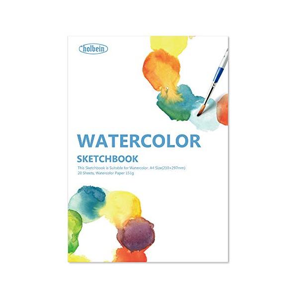 中中目ホワイト/-/271201・原料 パルプ（長繊維）・中紙/紙厚 アルビレオ水彩紙 151g（並厚口）・紙色 ホワイト 紙目 中目・サイズ A4 20枚とじ・中性紙