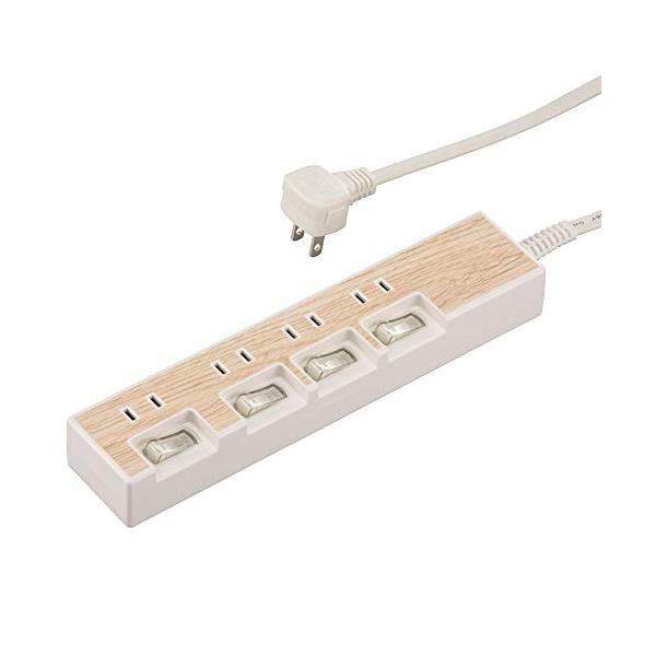4個口ライト系/4個口/HS-TP415WD-W・Color:ライト系Size:4個口・パッケージ個数:1・インテリアにマッチするおしゃれな木目調デザイン・こまめにスイッチを切る省エネ仕様・待機電力カット、安心品質・発熱を抑えるモジュール設...