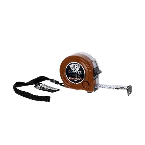 16mm×3.5m茶色/長さ3.5 m/-・Color:茶色Size:長さ3.5 m・パッケージ個数:1・測定作業に・3か所でストップ可能・接地させながらの計測にも便利・テープ幅:16mm・テープ長さ:3.5m