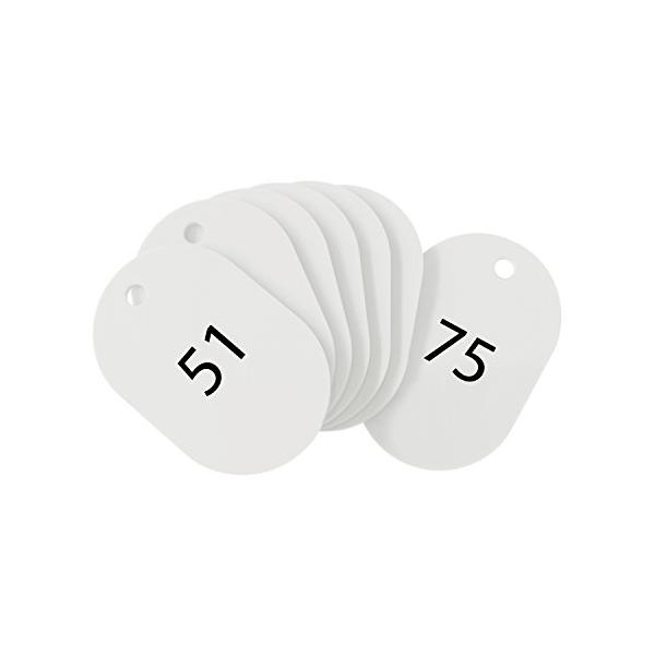番号:51-75ホワイト/大/BF-52-WH・Color:ホワイトSize:大Style:番号:51-75PatternName:単品・パッケージ個数:1・使い勝手の良い定番の小判型番号札・荷物のお預かりや順番待ちの整理券として使用できま...