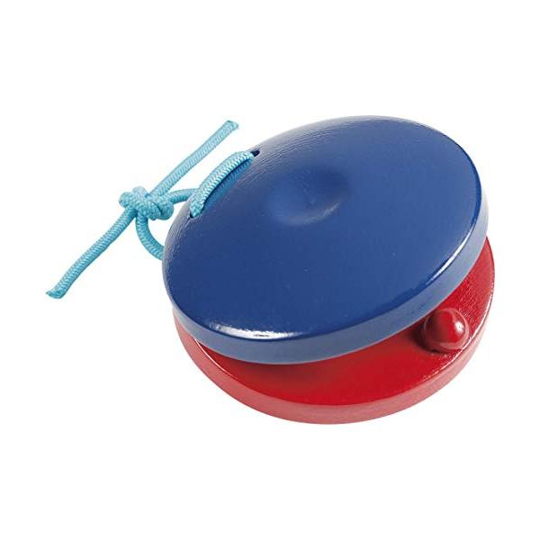 赤青/-/コンビ・パッケージ個数:1・木製カスタネット・赤青コンビ・直径:57mm・重量:37g