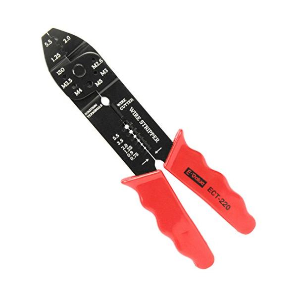 redblack/-/ECT-220・Color:redblack・パッケージ個数:1・用途:自動車の電装品の配線やホビー等・ボルトの切断:M2.6~M5・差込端子圧着:1.25・2.0・5.5・コードの被覆取り:07.5・0.9・1.25...