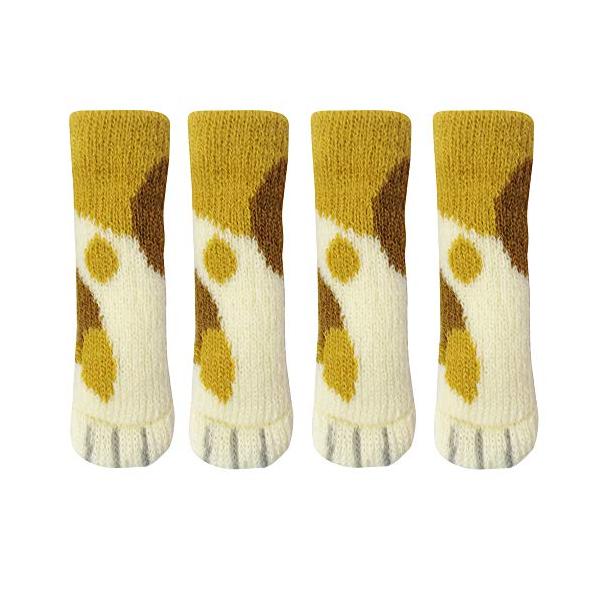 みけ/ねこあし 4足入り/CSK-NA-01・パッケージ個数:1・本体サイズ:幅3×奥行1×高さ12cm・0.1・材質:アクリル、ポリエステル、ポリウレタン・原産国:中国・対応サイズ:椅子脚周囲6-18cmまで