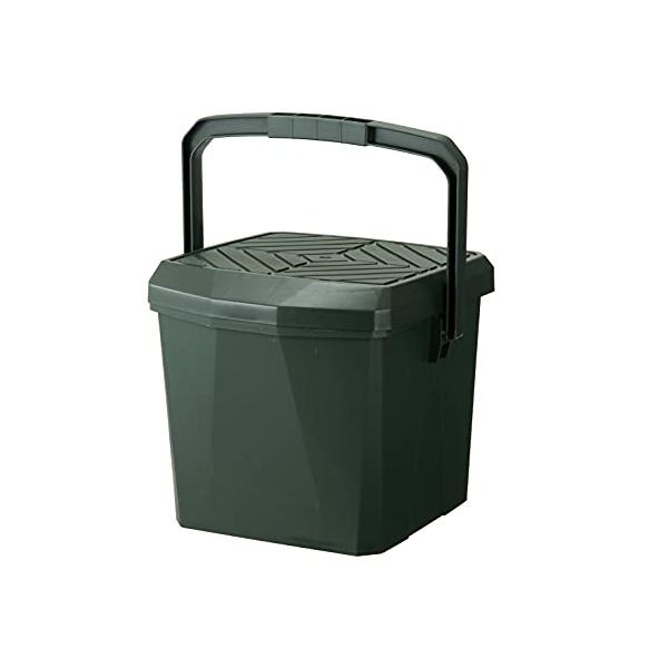 18L 蓋・中バケツ付モスグリーン/本体＝幅34×奥行34.5×高さ28.5cm 中バケツ＝幅26×奥行28.5×高さ22cm/S18・Style:18L 蓋・中バケツ付・パッケージ個数:1・サイズ:本体=幅34×奥行34.5×高さ28.5...