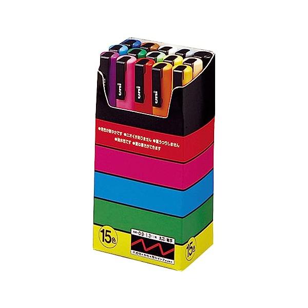 15色セット15色セット/細字/PC3M15C・パッケージ個数:1・15色セット/細字丸芯・重量: 240g・水性顔料・サイズ:縦 146 ×横79 ×厚さ 57mm・インク色:紫、桃、赤、橙、山吹、水色、緑、黄緑、黄、うすだいだい、青、茶...