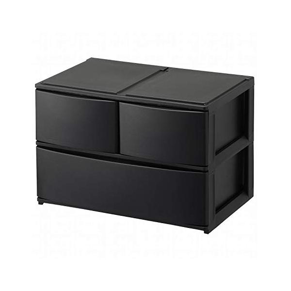 深2段(引出し3個)ブラック/深2段(引出し3個)/NpdW-BBK・PatternName:ワイドStyle:深2段(引出し3個)Color:ブラック・パッケージ個数:1・カラーボックス対応日本製・前ズレを防止する脚ゴム付きでストレスなく...