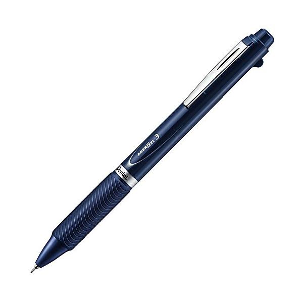 他サイト： ぺんてる ボールペン ゲルインキ エナージェル 多色 0.5mm ダークブルー軸 XBLC35C 黒・赤・青の商品画像