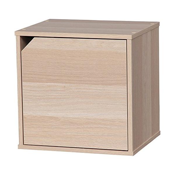 他サイト： アイリスオーヤマ(IRIS OHYAMA) カラーボックス キュビック 幅34.9×奥行29×高さ34.4cm ナチュラル ドア付 CQB-35の商品画像