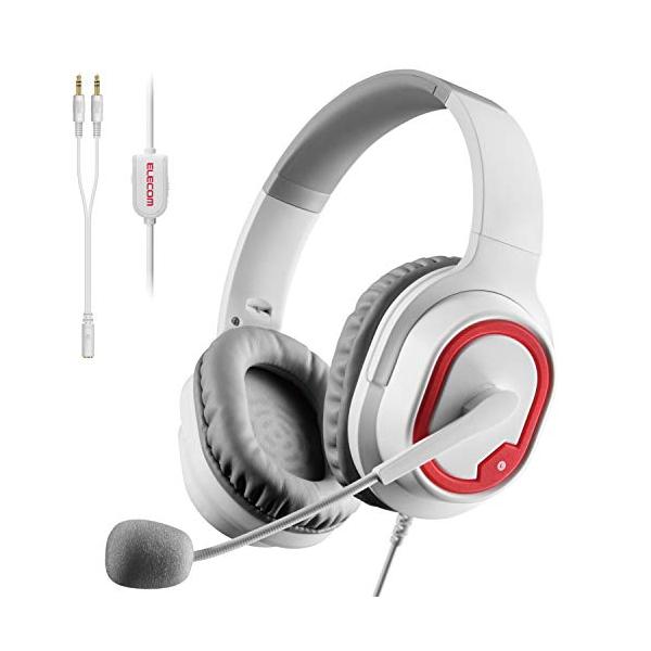 エレコム ゲーミングヘッドセット 有線 両耳オーバーヘッド 2m 軽量モデル ホワイト HS-G30WH