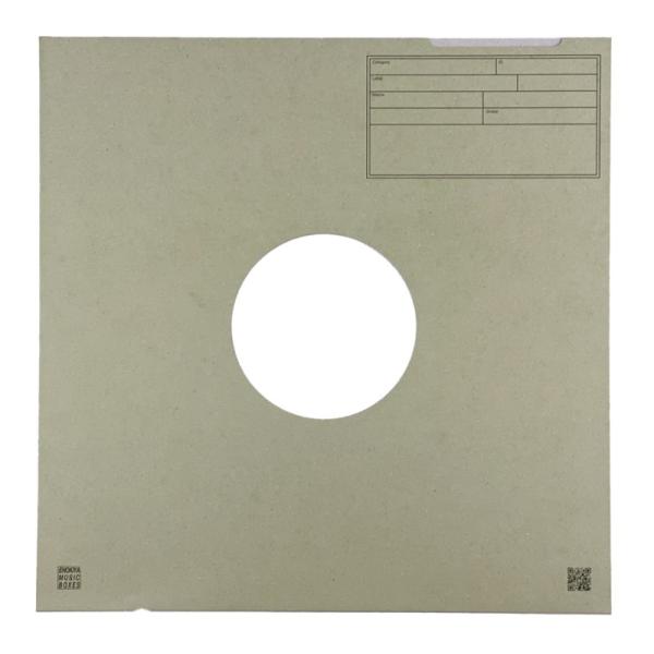 うぐいす色の厚みのあるボール紙を使用した榎屋オリジナルの12インチ用レコードスリーブ。マトリックス番号等を記入できるメモ欄付きで管理にお役立ていただけます。