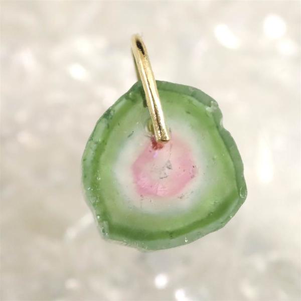 ウォーターメロントルマリン ペンダントトップ K18YG 0.73g 【榎本通商