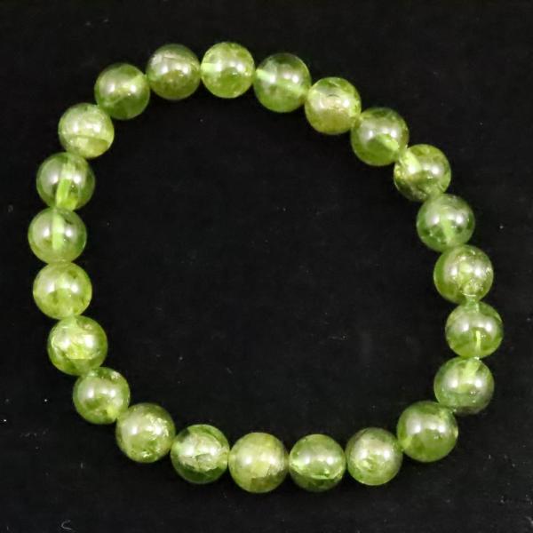 ペリドット 橄欖石 8mm玉ブレスレット 4Aグレード 21.6g 【榎本通商