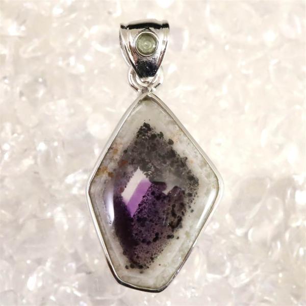 ファントムアメジスト ペンダントトップ モルダバイト付 2.9g 【榎本
