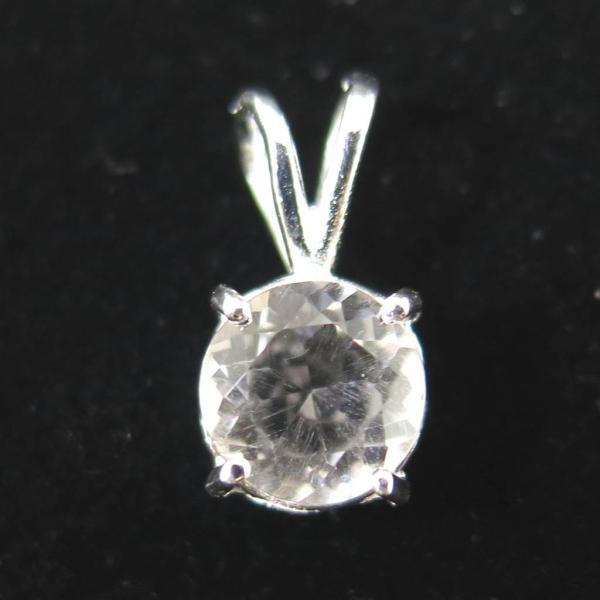 ハーキマーダイヤモンド 7mmラウンド ペンダントトップ 0.80g 【榎本