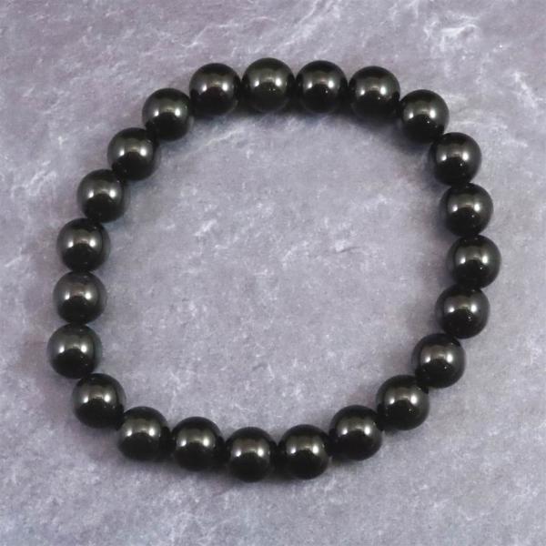 メキシコ産 レインボーオブシディアン 8mm玉 ブレスレット 16.5g 【榎本通商45503】