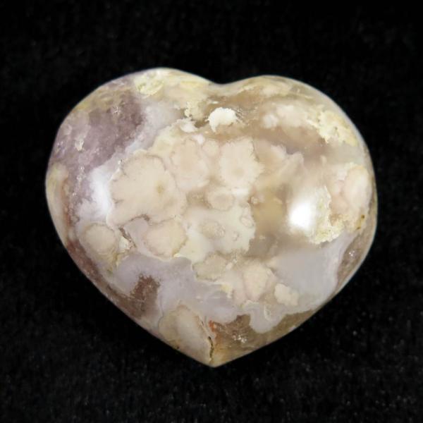 アメジスト フラワーアゲート 瑪瑙 メノウ 61mm ハート ポリッシュ