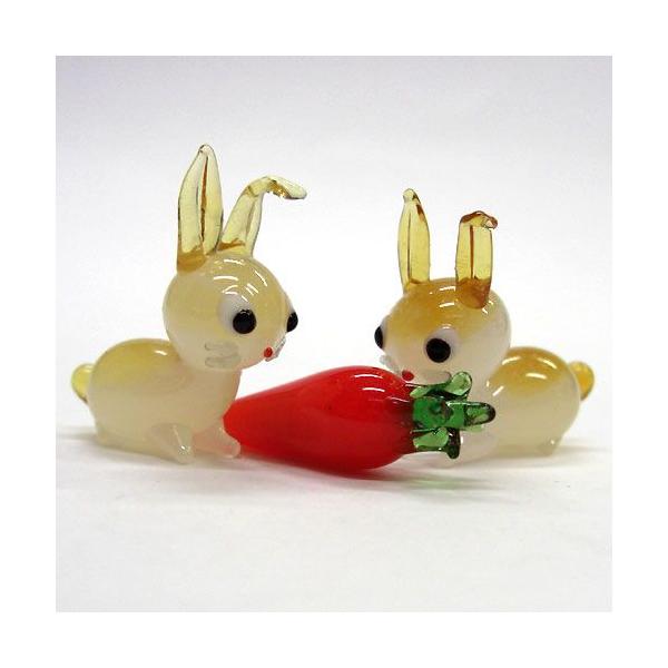 人参うさぎ ペア 干支 ガラス細工 雑貨 置物 Buyee Buyee Japanese Proxy Service Buy From Japan Bot Online