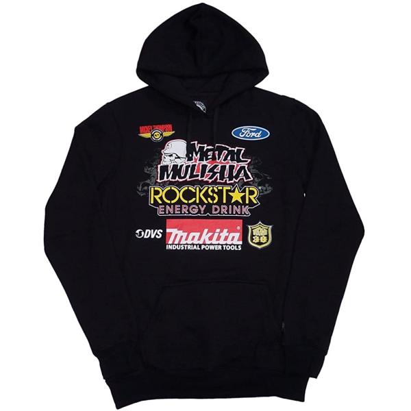 Metal Mulisha×Rockstar メタル マリーシア ロックスター Brian Deegan ブライアン・ディーガン スポンサープリント プルオーバーパーカー [並行輸入品]