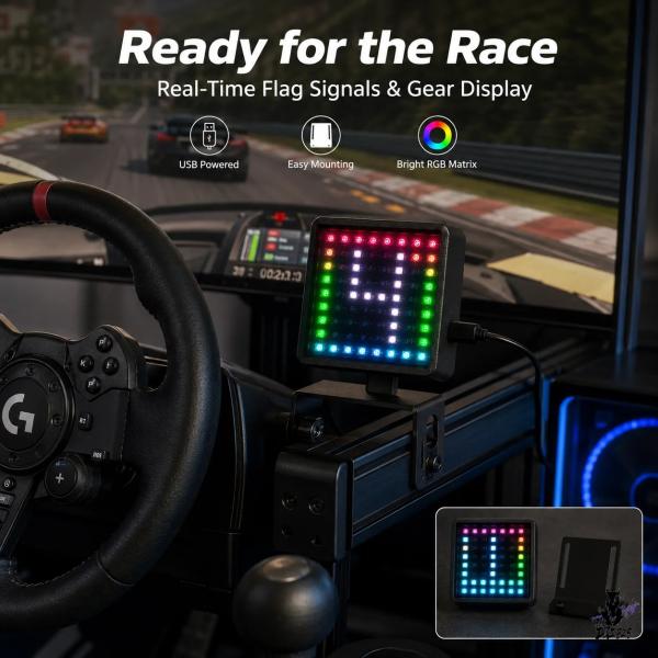 互換品 ロジクール G29/G27 Thrustmaster T300 用 ダッシュボードフラグ信号光ギアディスプレイ