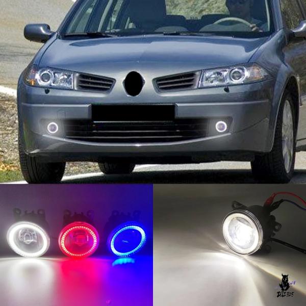 互換品 ルノーメガーヌ2 II 用 2機能 LED DRL フォグランプ エンジェルアイ