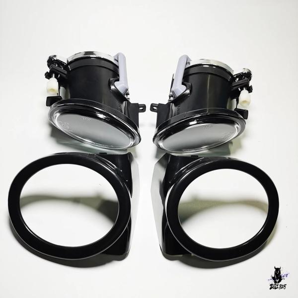 互換品 BMW E46 M3 01-06 用 クリアフロントバンパーフォグランプカバー付き電球セット