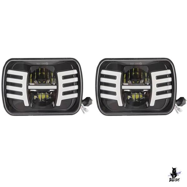 互換品 ジープ YJ/チェロキー XJ 用 5X7インチ LED ヘッドライト 2個セット