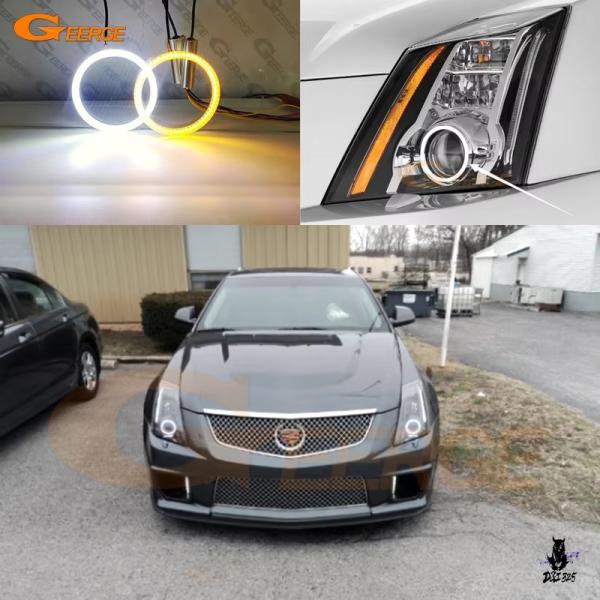 互換品 キャデラック CTS 2008-2014 用 LED エンジェルアイキット スイッチバックデイライト