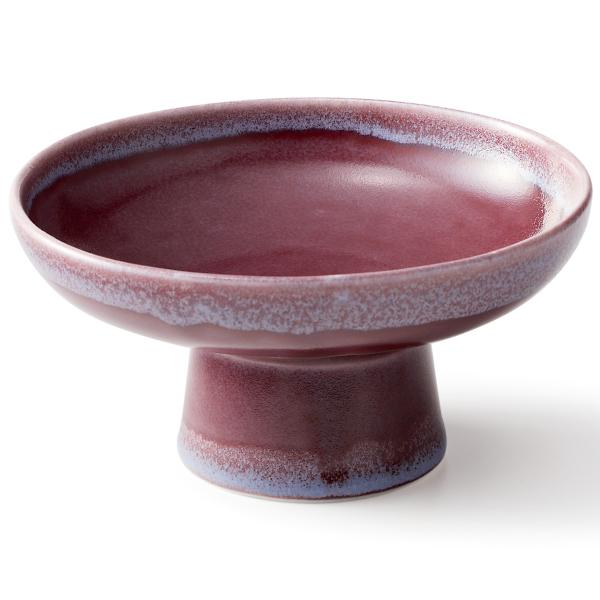 いつも手元に置きたくなるクセになる器 楕円形のボウル 13.5×11.4×高さ6.8cm パープル 美濃焼 スラリと伸びた高台が印象的