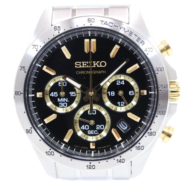 セイコー SEIKO クロノグラフ SBTR015 8T63-00D0 ブラック ゴールド