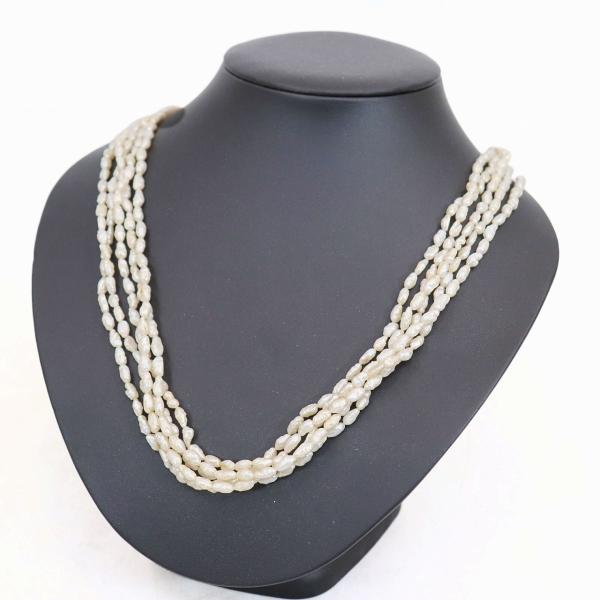 ジュエリー ネックレス 淡水パール 5スト 5連 全長約65cm レディース アクセサリー 中古 中古 / 13554 HM
