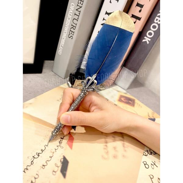 羽根ペン インクセット アンティーク 万年筆 おしゃれ ヨーロッパ