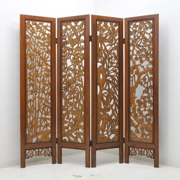 木製 和風 衝立 パーテーション 4連【中古】 : 業務用中古機器販売