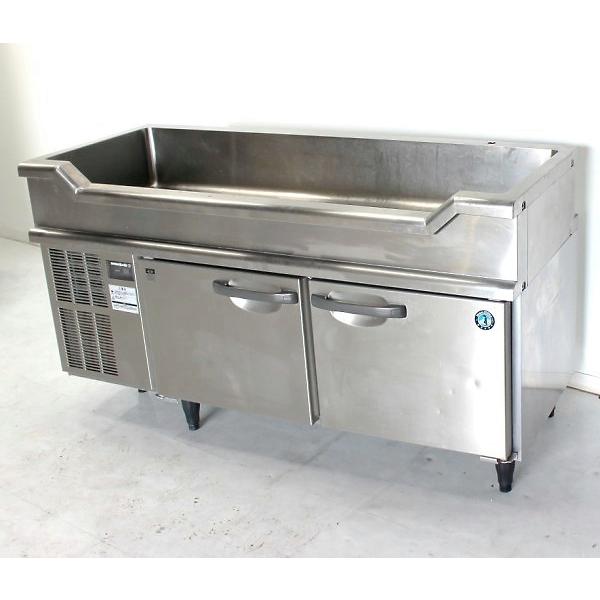 ☆中古品 ホシザキ業務用舟形シンク付コールドテーブル 台下冷蔵庫 RW