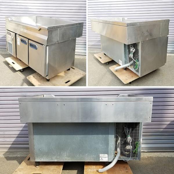 福島工業 業務用 舟形シンク付きテーブル形冷蔵庫 RNC40RM7SW 2005年製 舟形コールドテーブル 【中古】 JK03NY01