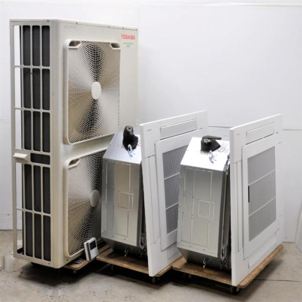 【室外機＋室内機2台】セット販売 TOSHIBA 業務用エアコン ①室内ユニット 送料無料】天井カセット形エアコン 10馬力 ツイン 室内機AIU