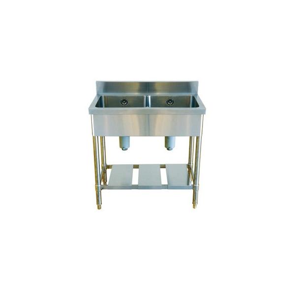 二槽シンクW800×D450×H800+100mm【東京圏限定】A2C-800業務用